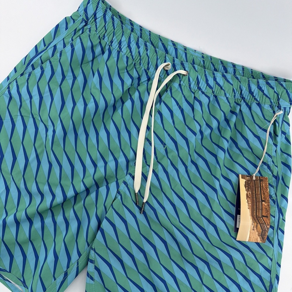 Fair Harbor Mastos-Anchor Trunk Shorts Mens XL Green Seabay Lined Swim Trunks